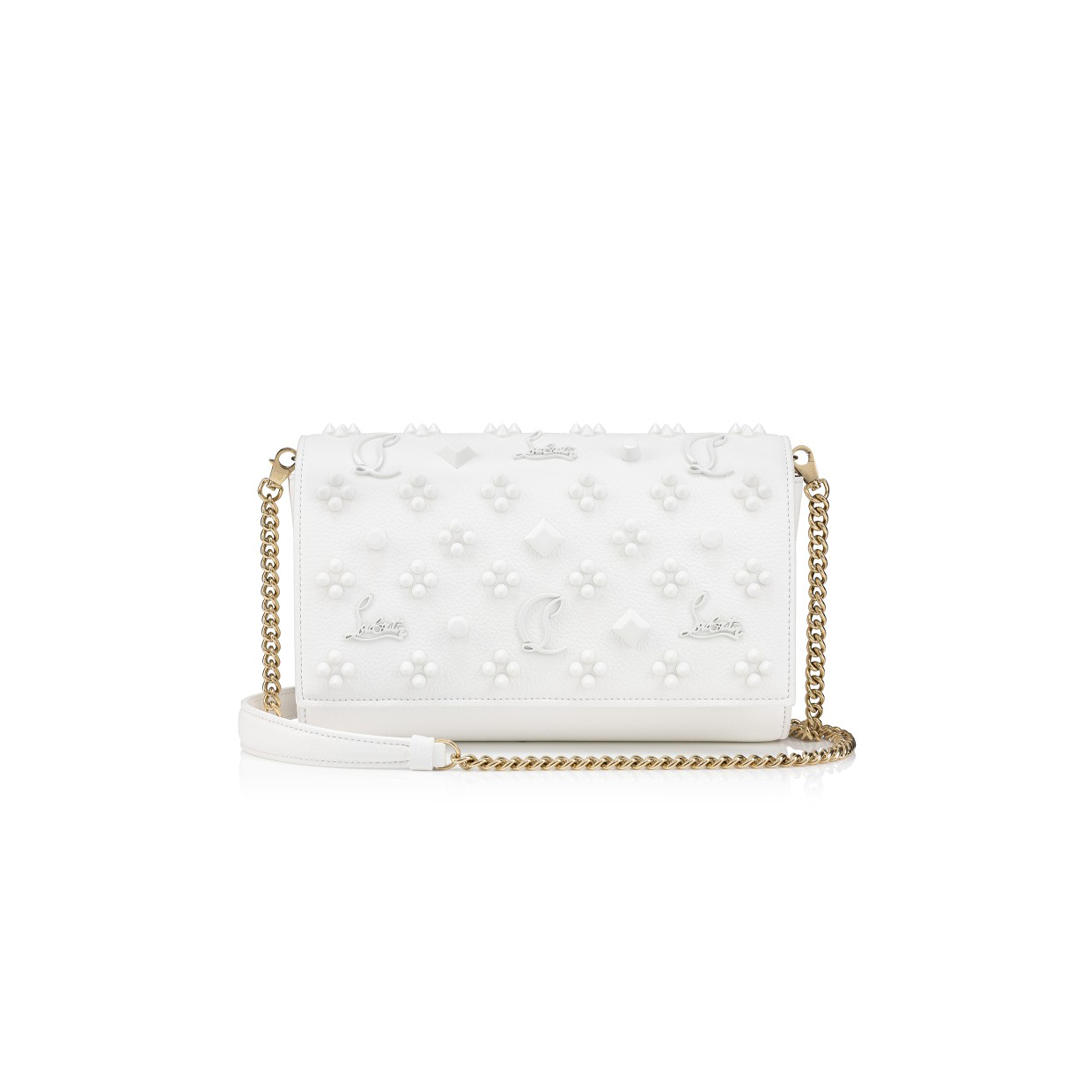 CHRISTIAN LOUBOUTIN PALOMA CLUTCH GRAINED CALF LEATHER AND SPIKES 1175018W240 (23*14.5*5cm)